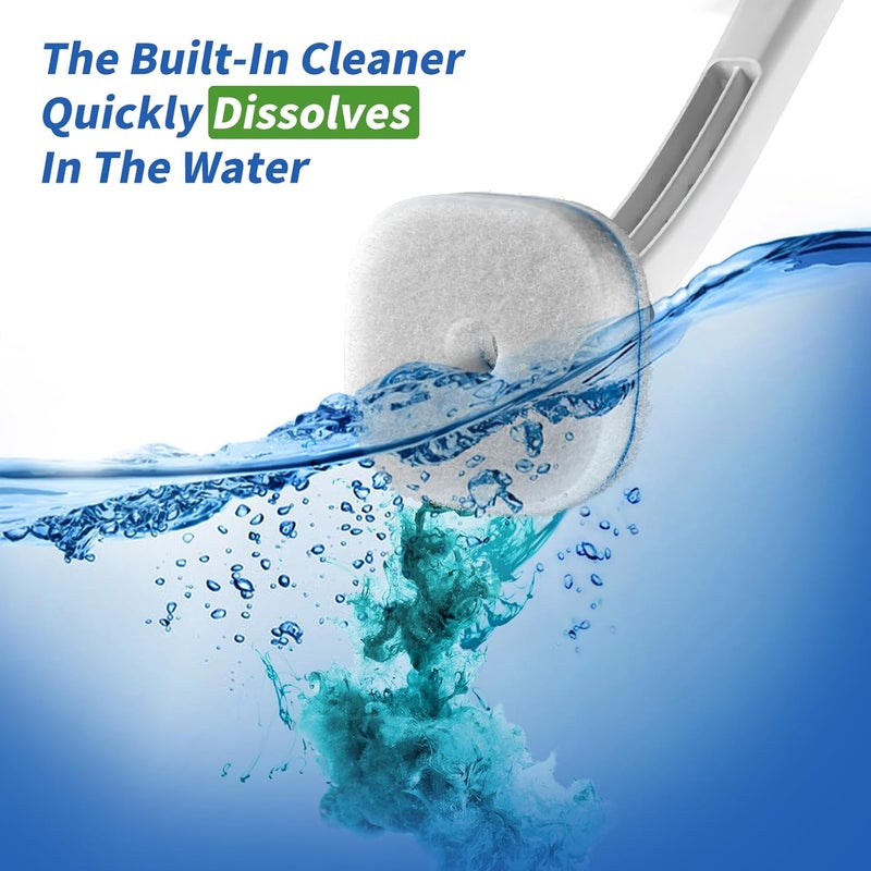oshang Disposable Toilet Brush 2 Pack- Toilet Bowl Cleaner, Toilet Cleaning Supplies, Toilet Brush with Holder, 28 Refills for Deep Cleaning and Hygienic Bathroom Maintenance - Image 3